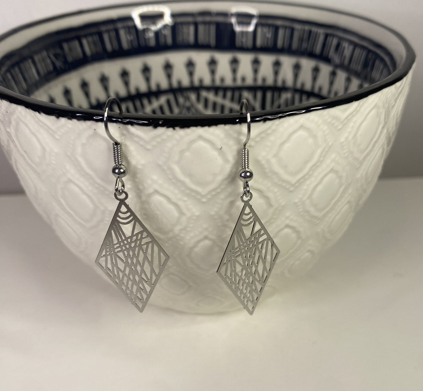 Boucles d'oreilles pendantes Losange