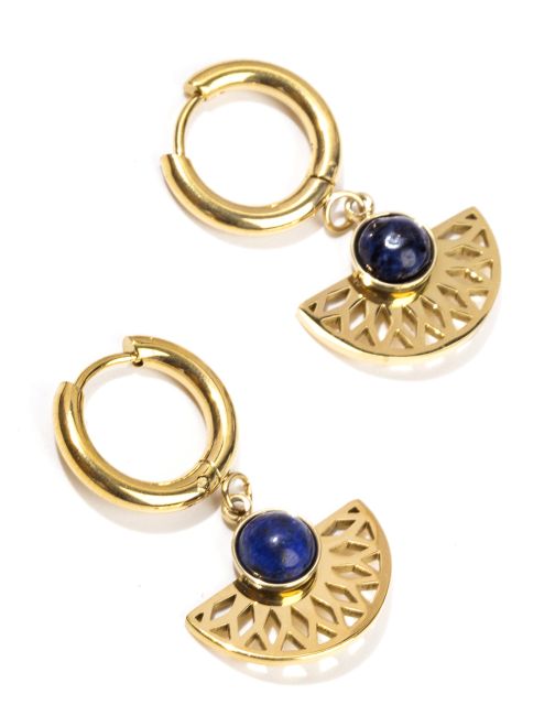 Parure Aztèque Lapis Lazuli : collier et boucles d'oreilles