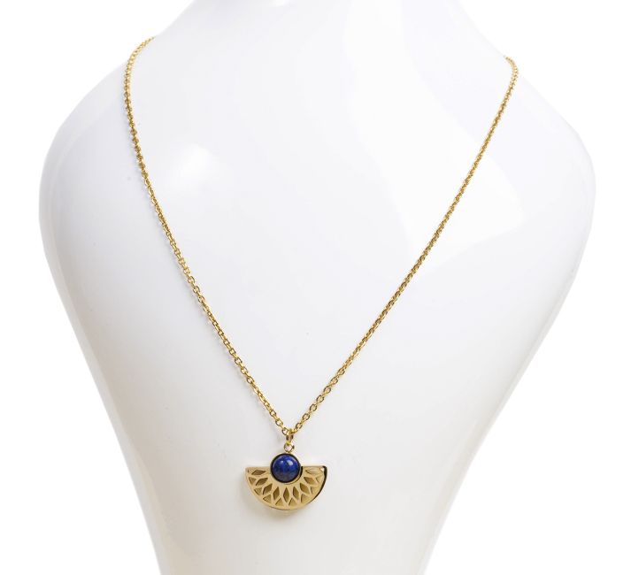 Parure Aztèque Lapis Lazuli : collier et boucles d'oreilles