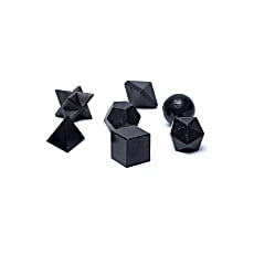 Ensemble de 7 pièces en Tourmaline Noire géométrie sacrée
