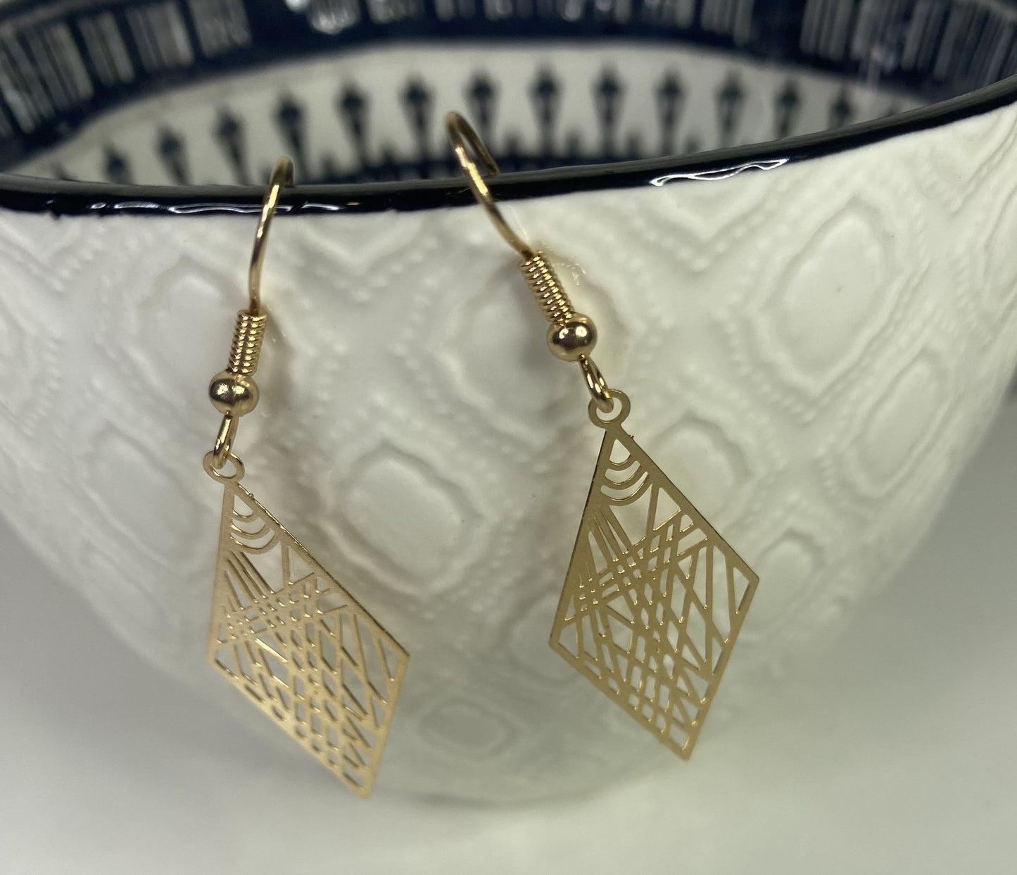 Boucles d'oreilles pendantes Losange