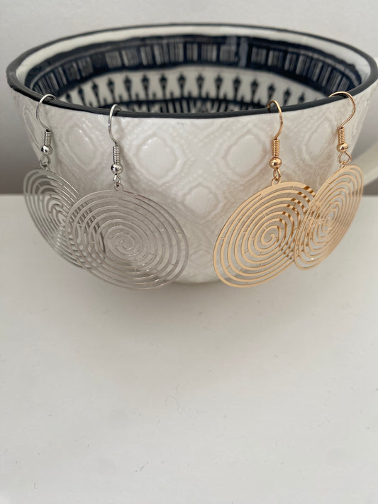 Boucles d'oreilles pendantes "Concentric"