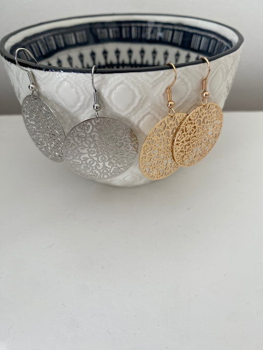 Boucles d'oreilles pendantes "Mandala"