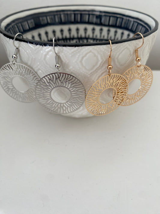 Boucles d'oreilles pendantes "Soleil"