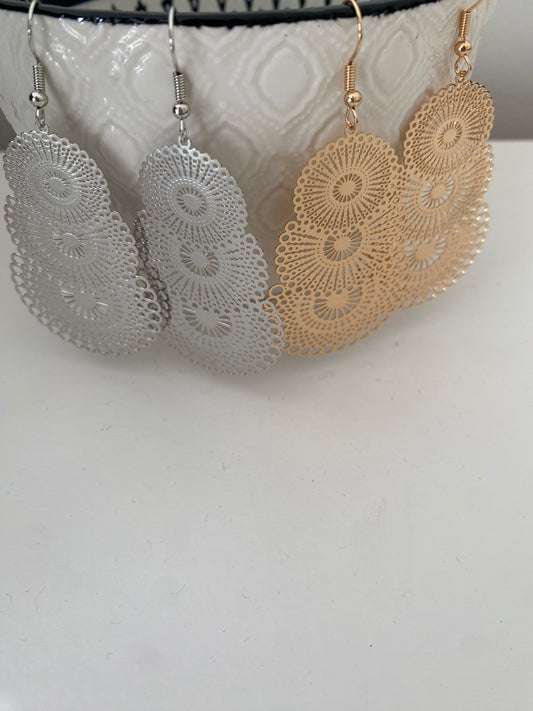 Boucles d'oreilles pendantes "3 Ronds"