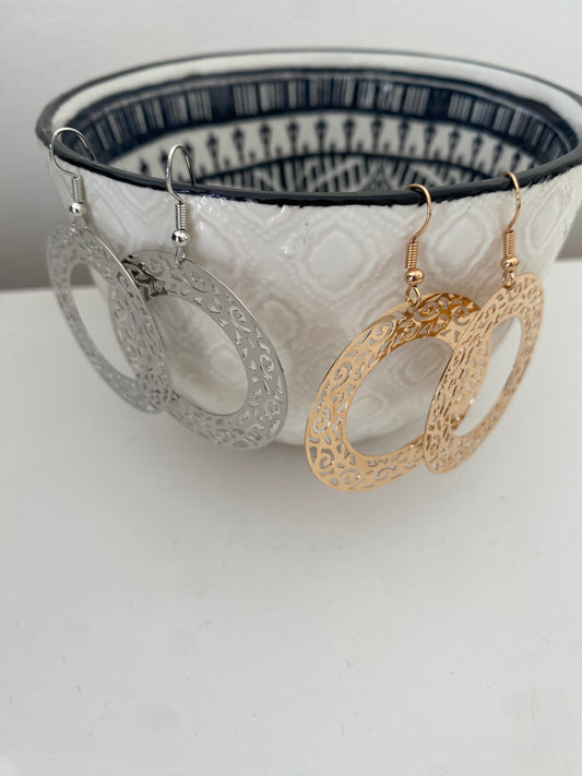 Boucles d'oreilles pendantes "Cercle"