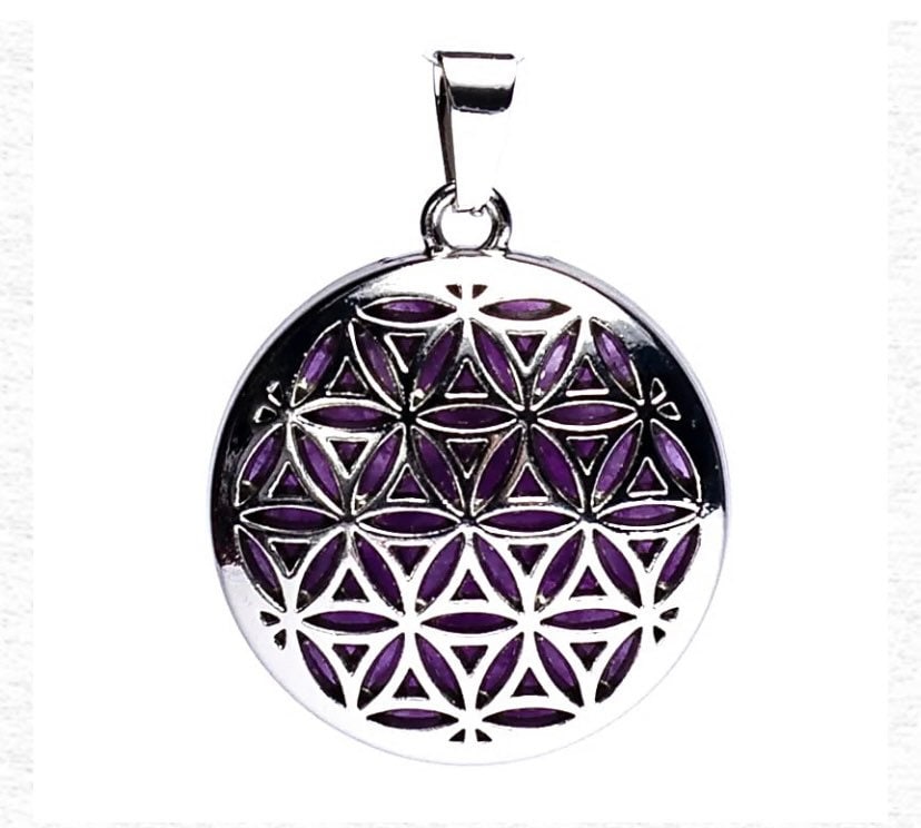 Pendentif Fleur de Vie améthyste