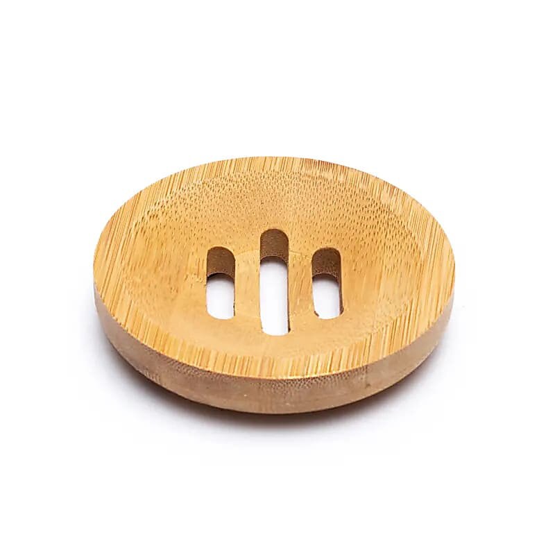 Porte-savon rond en bambou