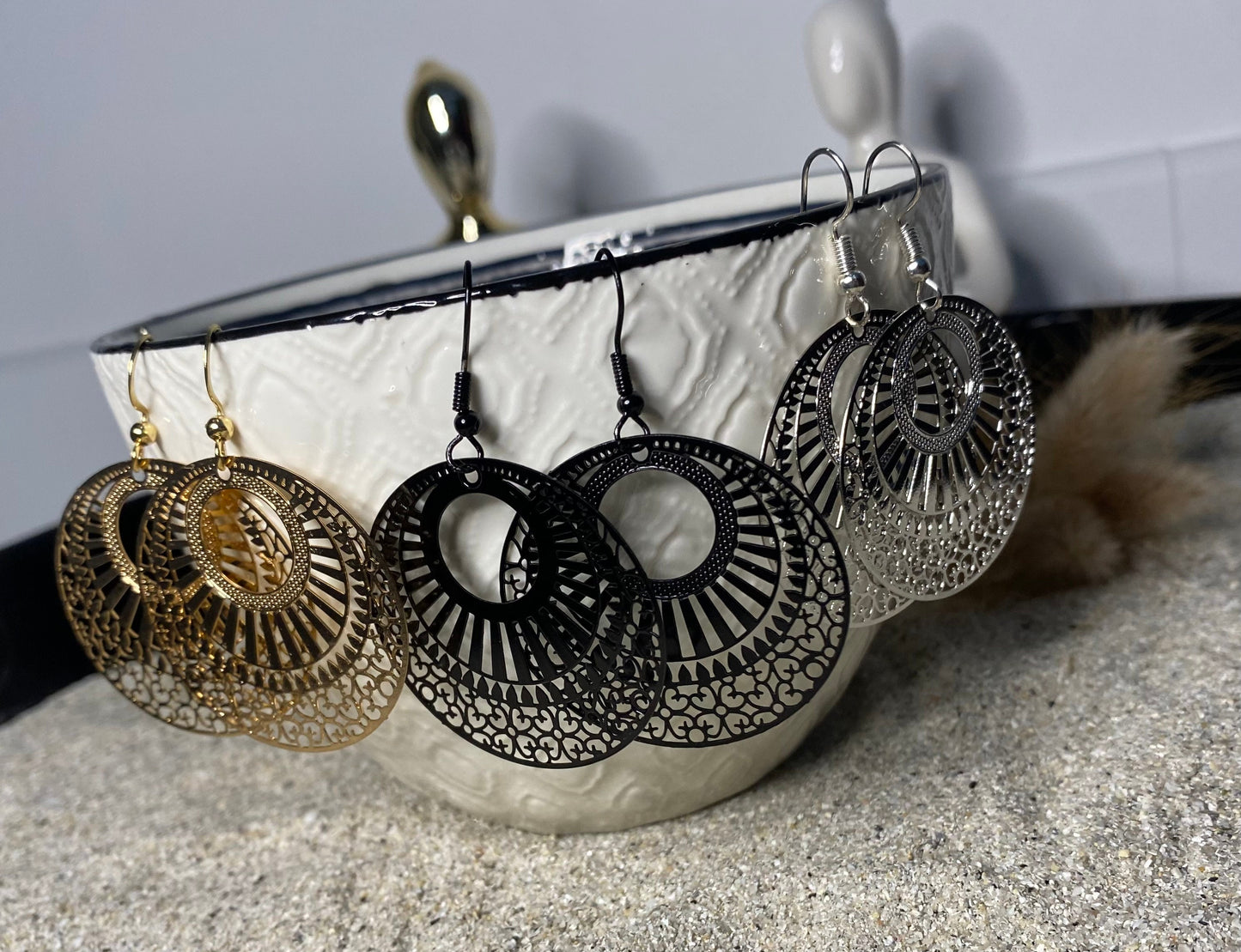 Boucles d’oreilles rondes filigranes